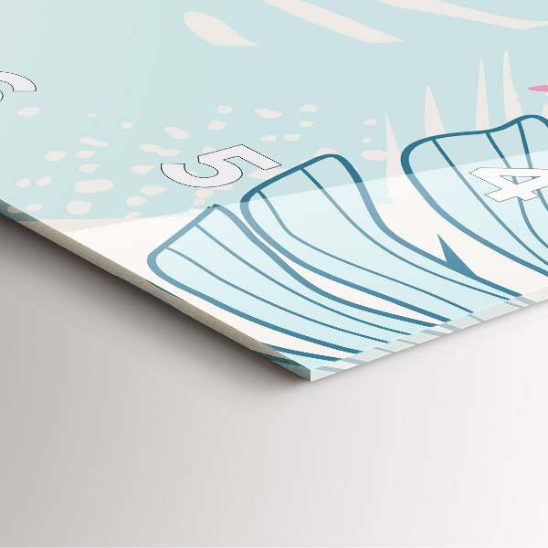 Reloj de pared cuadrado Hojas pastel