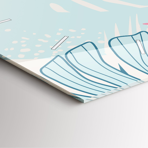 Reloj de pared cuadrado Hojas pastel