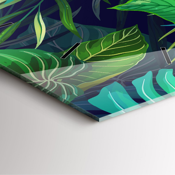 Reloj de pared cuadrado Hojas exóticas