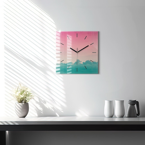 Reloj de pared cuadrado Cielo degradado