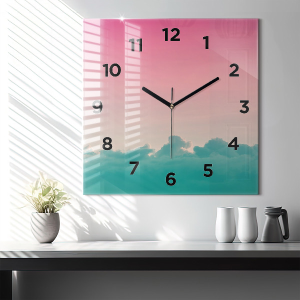 Reloj de pared cuadrado Cielo degradado