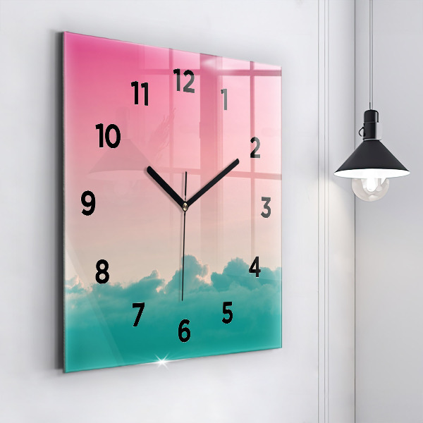 Reloj de pared cuadrado Cielo degradado