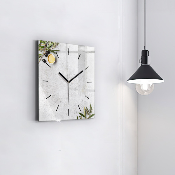 Reloj cuadrado Aceitunas minimalistas