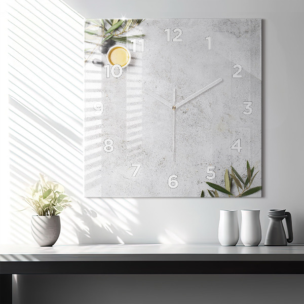 Reloj cuadrado Aceitunas minimalistas
