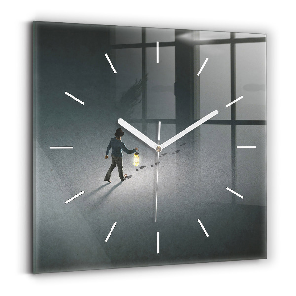 Reloj cuadrado Vagabundo en la oscuridad