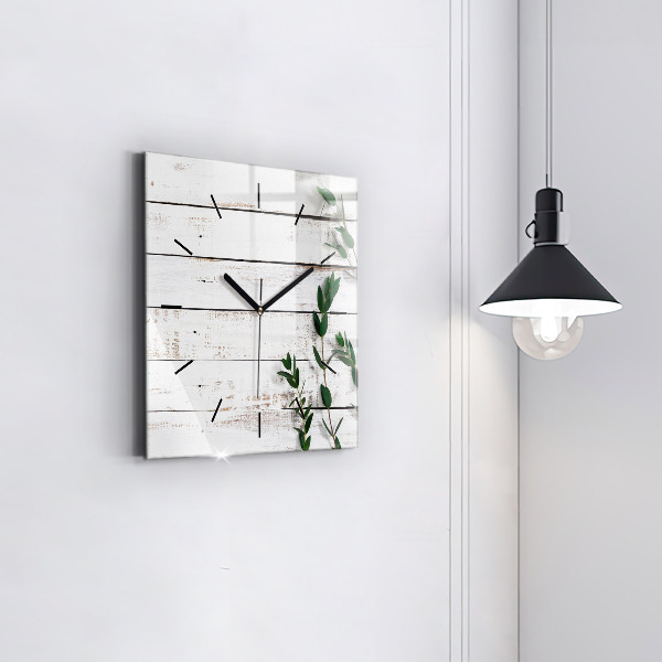 Reloj de pared cuadrado Tablas de madera