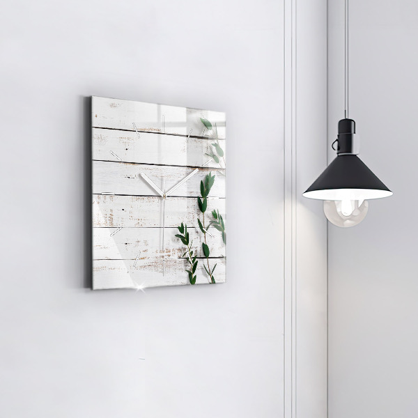 Reloj de pared cuadrado Tablas de madera