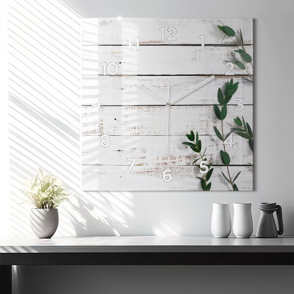 Reloj de pared cuadrado Tablas de madera