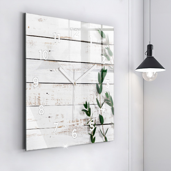 Reloj de pared cuadrado Tablas de madera