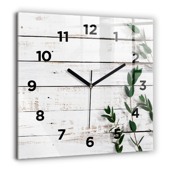 Reloj de pared cuadrado Tablas de madera