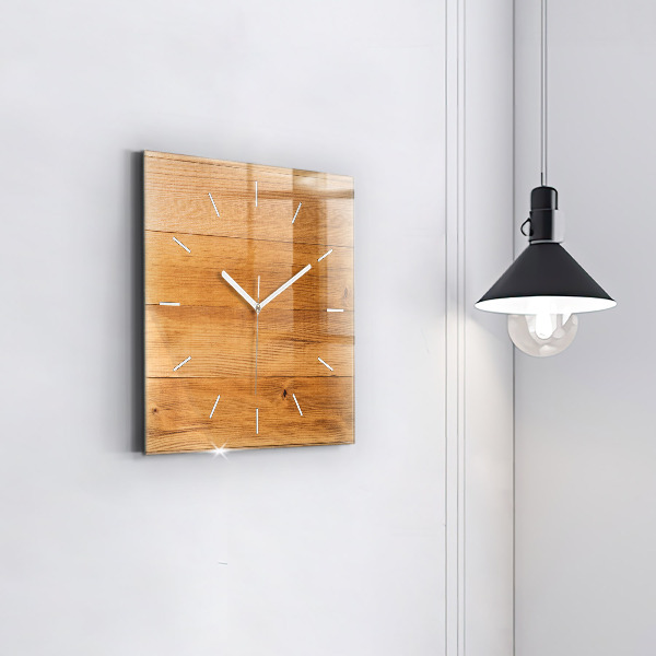Reloj de pared cuadrado Tablas de madera