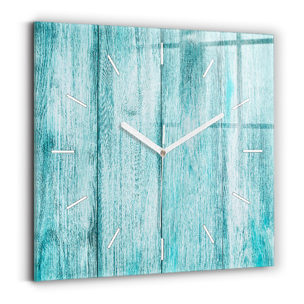 Reloj cuadrado Madera vieja azul