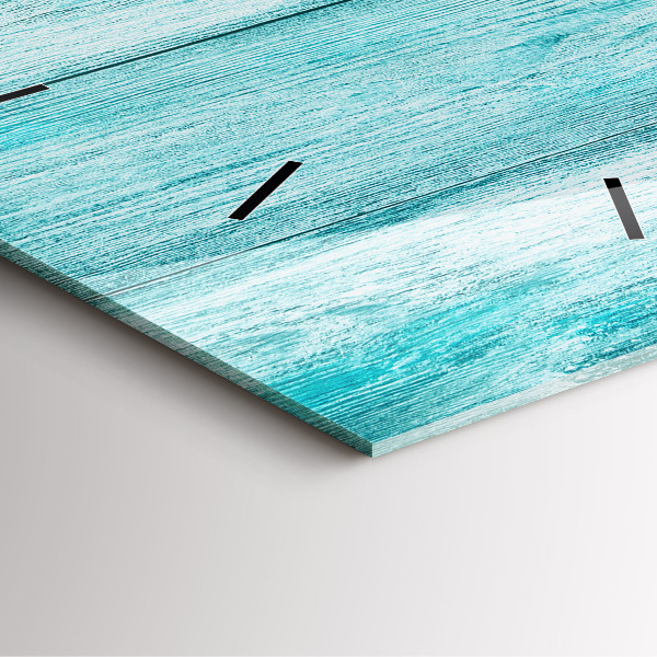 Reloj cuadrado Madera vieja azul