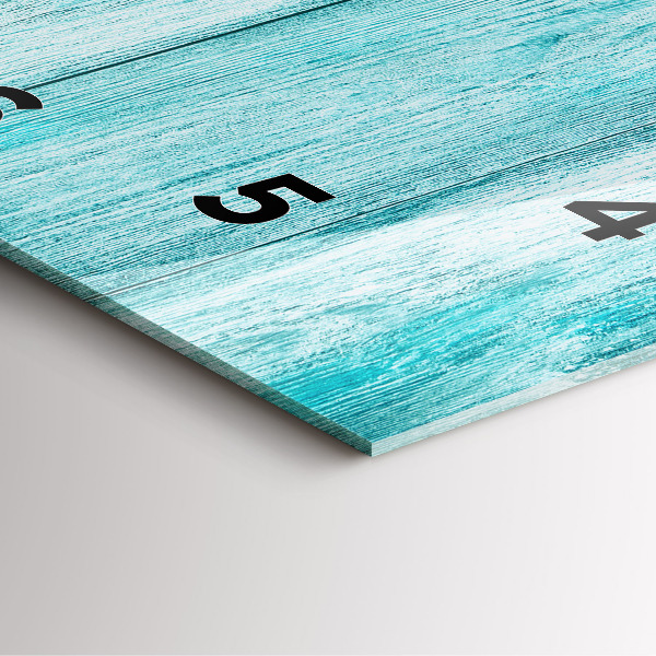 Reloj cuadrado Madera vieja azul