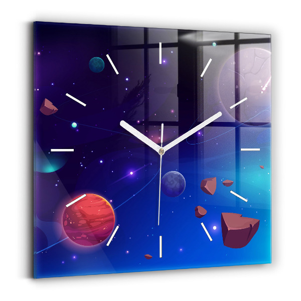 Reloj cuadrado Galaxia de planetas