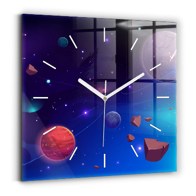 Reloj cuadrado Galaxia de planetas