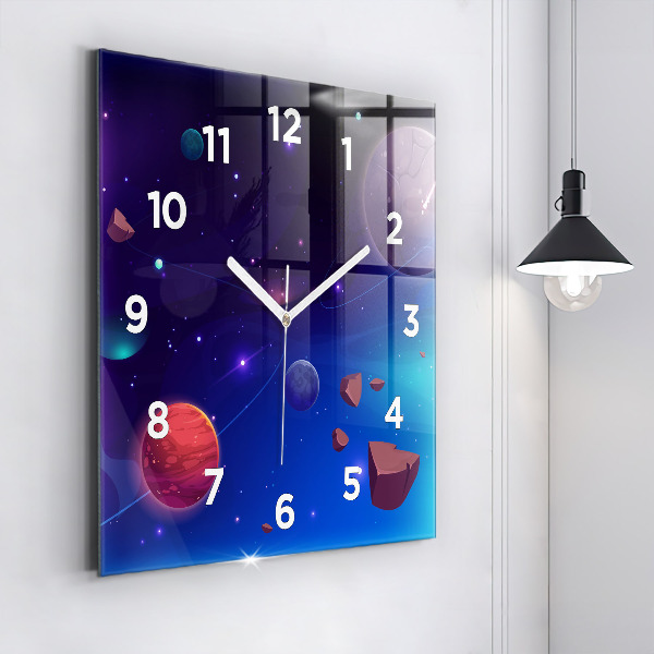 Reloj cuadrado Galaxia de planetas