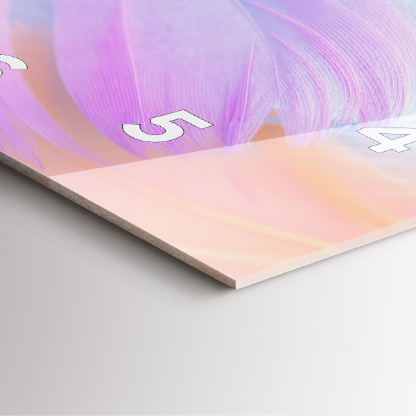 Reloj de pared cuadrado Plumas de colores