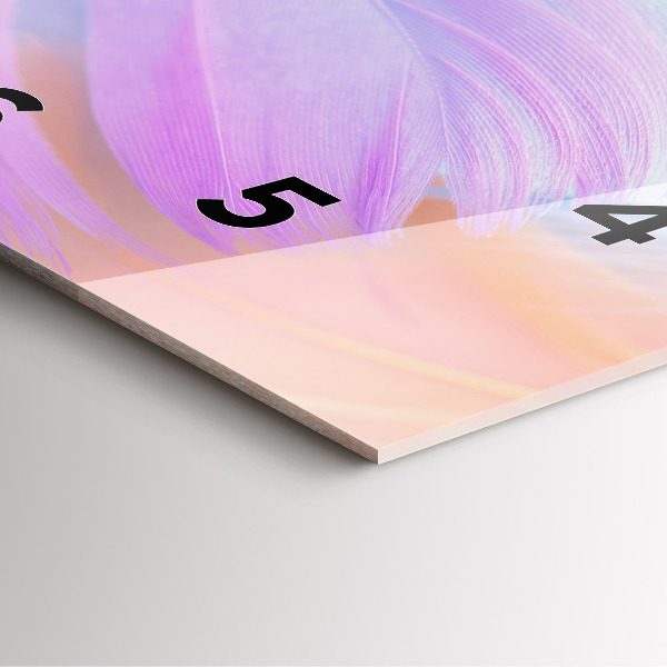 Reloj de pared cuadrado Plumas de colores