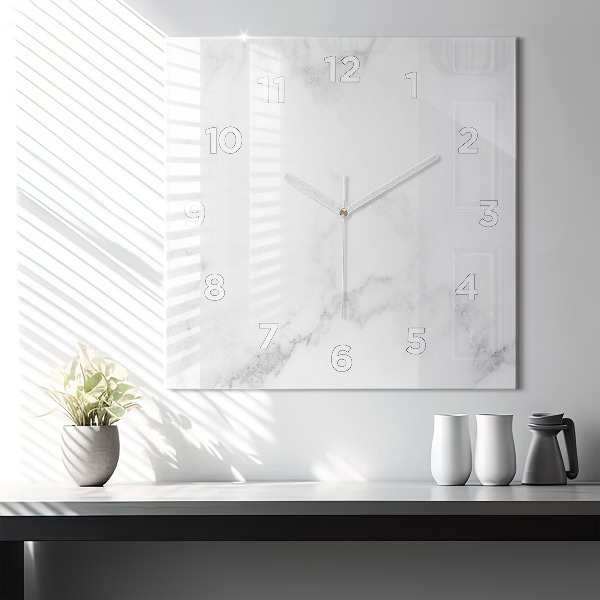 Reloj de pared cuadrado Mármol