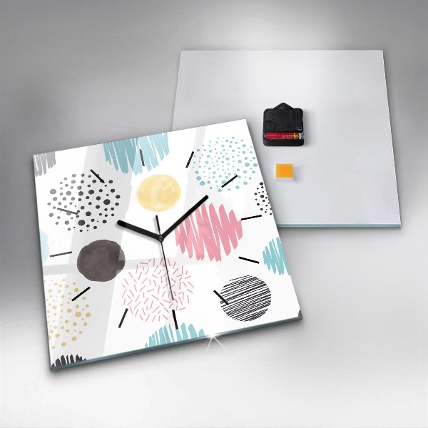 Reloj de pared cuadrado Patrón geométrico