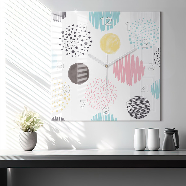Reloj de pared cuadrado Patrón geométrico
