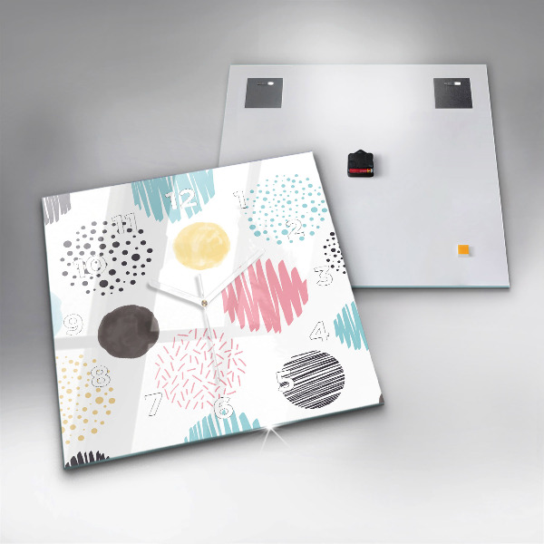 Reloj de pared cuadrado Patrón geométrico