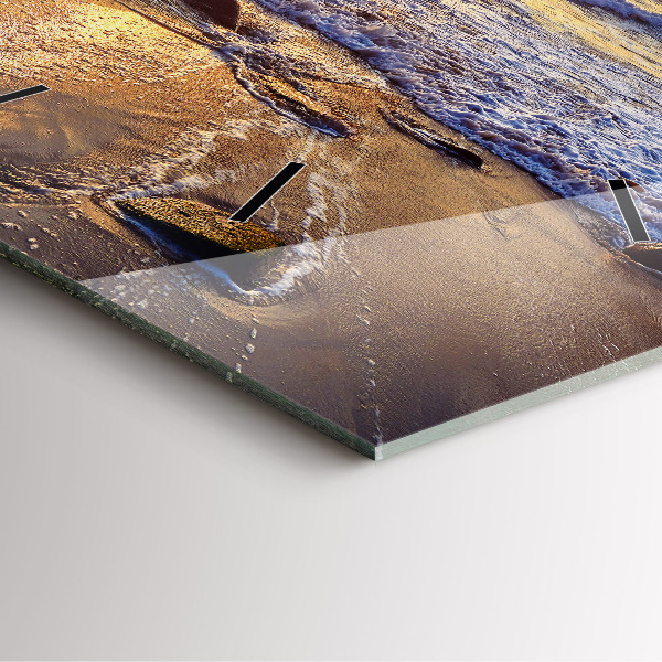 Reloj cuadrado Puesta de sol en la playa