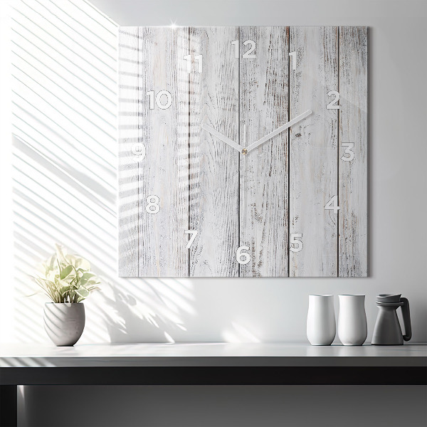 Reloj de pared cuadrado Tablas pintadas
