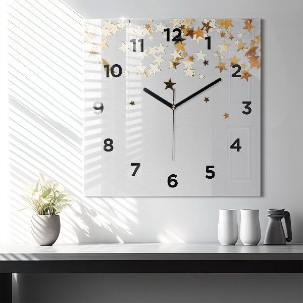 Reloj de pared cuadrado Estrellas