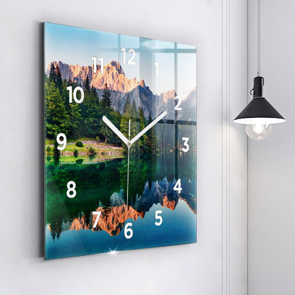 Reloj de pared cuadrado Paisaje lacustre