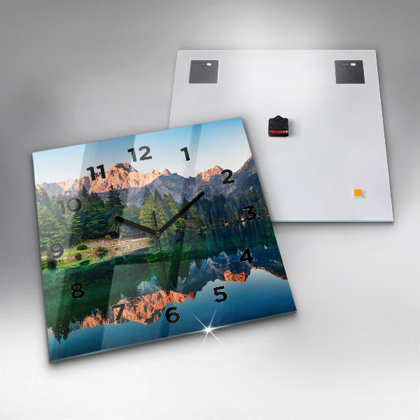 Reloj de pared cuadrado Paisaje lacustre