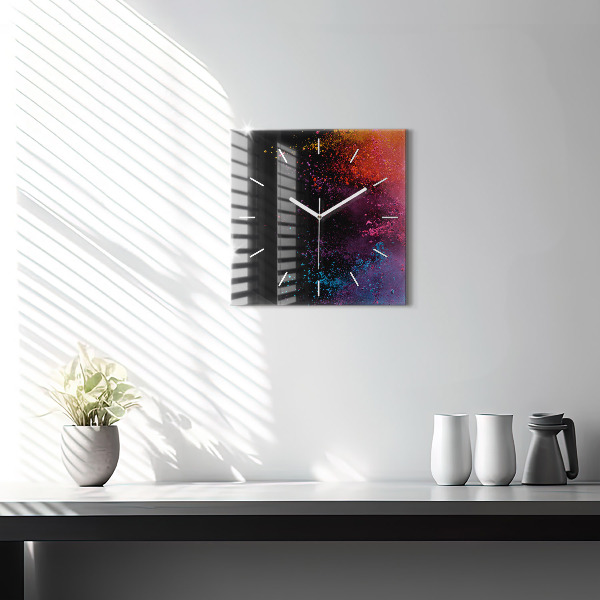 Reloj de pared cuadrado Explosión de colores
