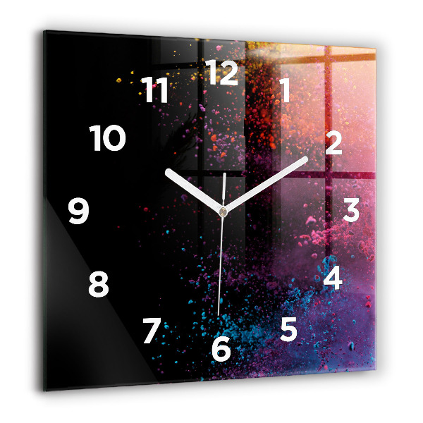 Reloj de pared cuadrado Explosión de colores