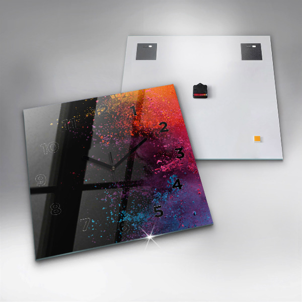 Reloj de pared cuadrado Explosión de colores