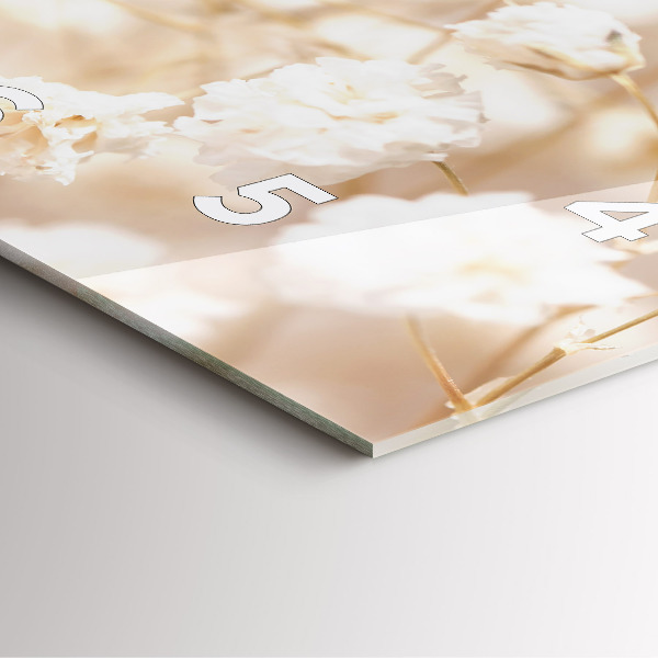 Reloj de pared cuadrado Pequeñas flores blancas