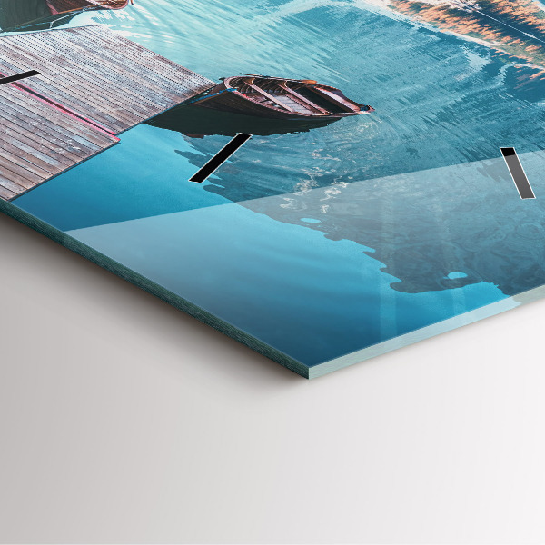 Reloj cuadrado Barcos en un lago