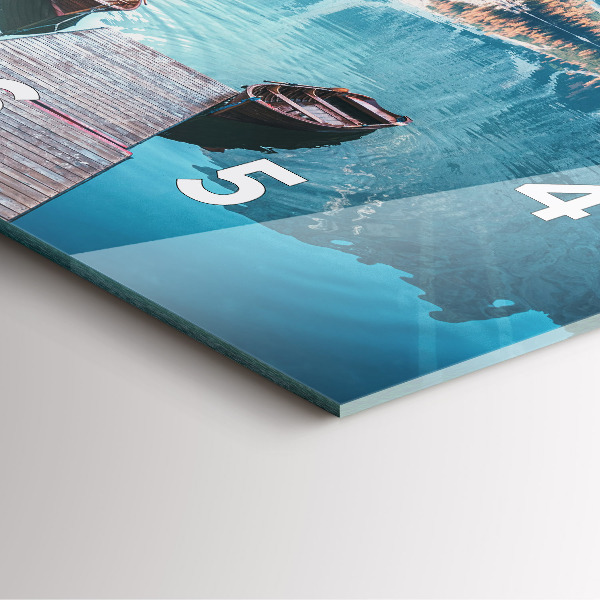 Reloj cuadrado Barcos en un lago