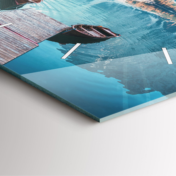 Reloj cuadrado Barcos en un lago