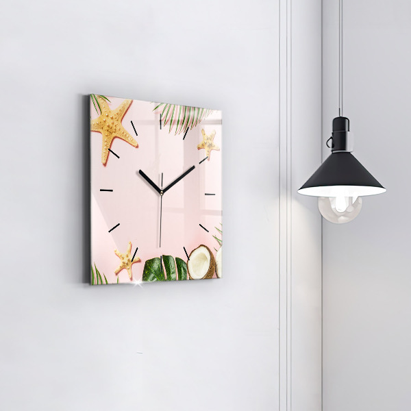 Reloj de pared cuadrado Ambiente veraniego