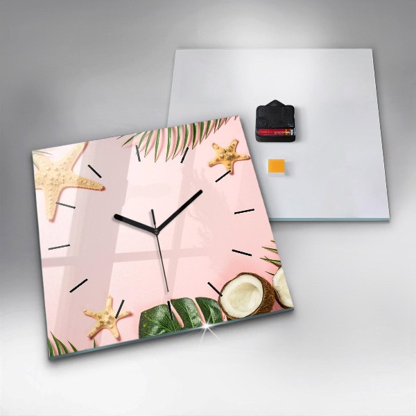 Reloj de pared cuadrado Ambiente veraniego