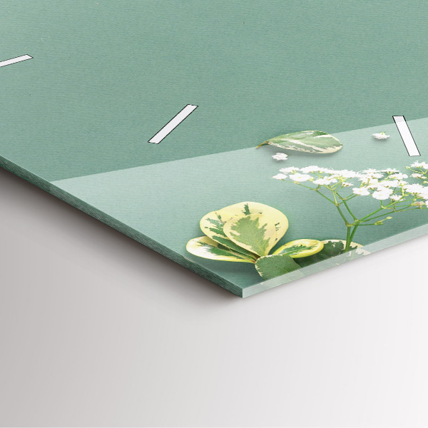 Reloj de pared cuadrado Flores delicadas