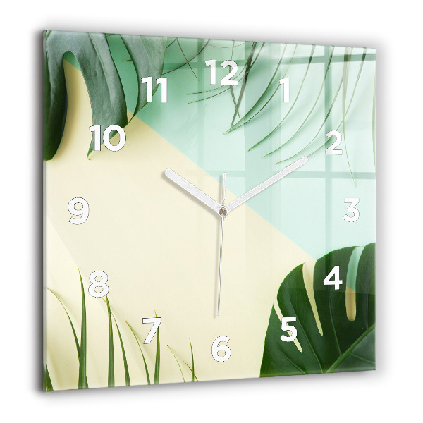 Reloj de pared cuadrado Hojas de Monstera