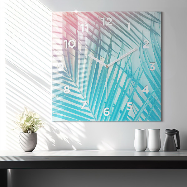 Reloj cuadrado Palmera tropical