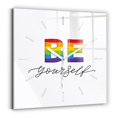 Reloj cuadrado Inscripción sé tú mismo