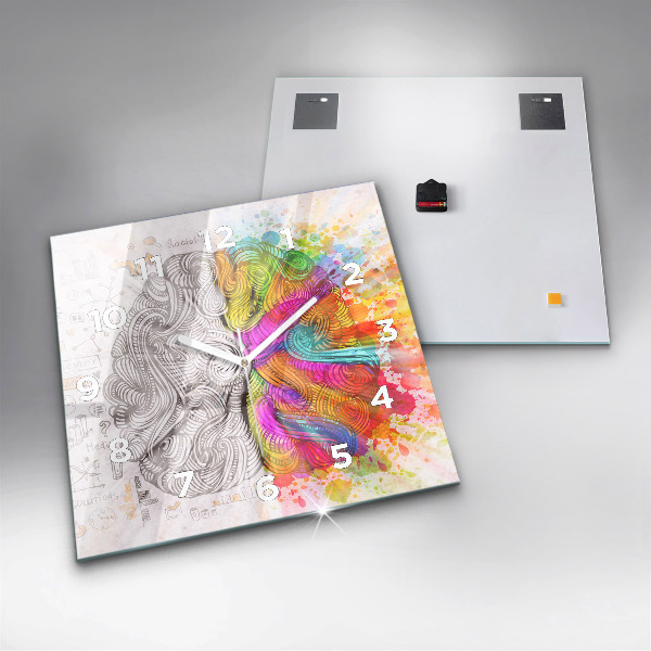 Reloj de pared cuadrado Cerebro abstracto