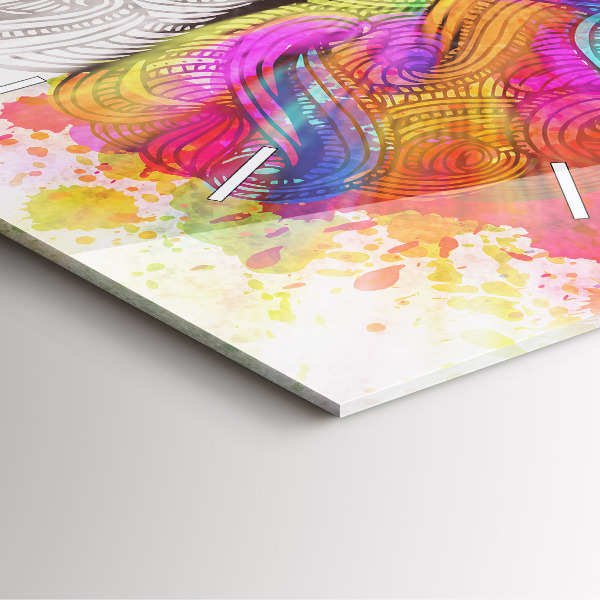 Reloj de pared cuadrado Cerebro abstracto