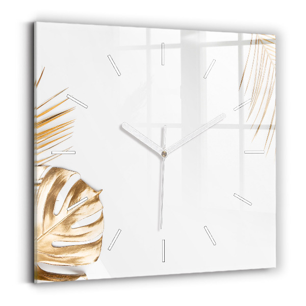 Reloj de pared cuadrado Hojas tropicales