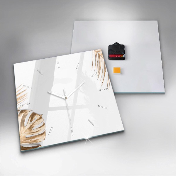 Reloj de pared cuadrado Hojas tropicales