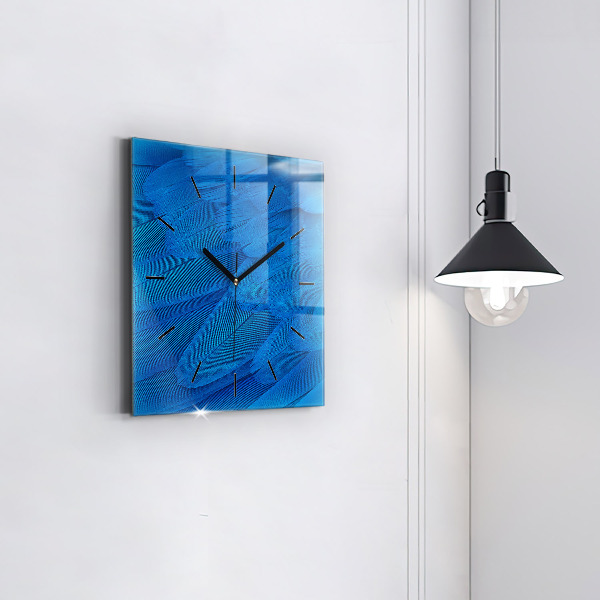 Reloj de pared cuadrado Pluma de ave